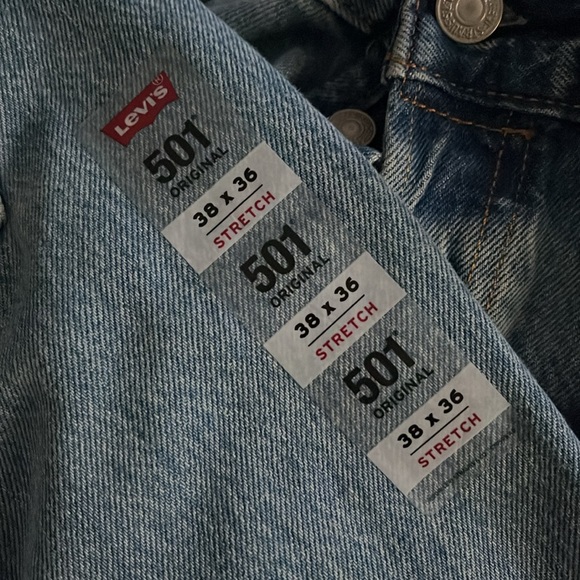 Levi’s 501 
Men's Distressed Blue Jeans
New with tags
Size 38 - Picture 5 of 5